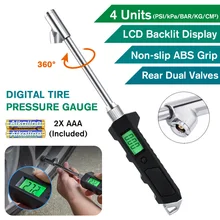 1 шт. цифровой манометр для шин с двойной головкой 200 фунтов/кв. дюйм сверхмощный манометр для шин с подсветкой ЖК-дисплей для грузовика автомобиля