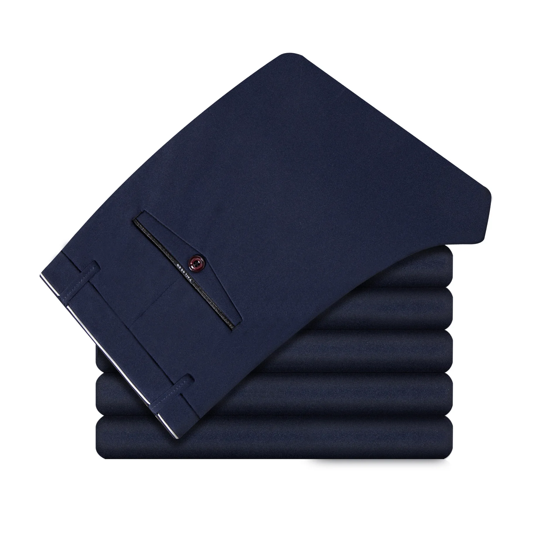 DB-2 NAVY BLUE Мужские строгие брюки весна осень толстые Мужские модельные Брюки прямые деловые офисные мужские деловые штаны Большие размеры классические мужские брюки - Цвет: DB-2 NAVY BLUE