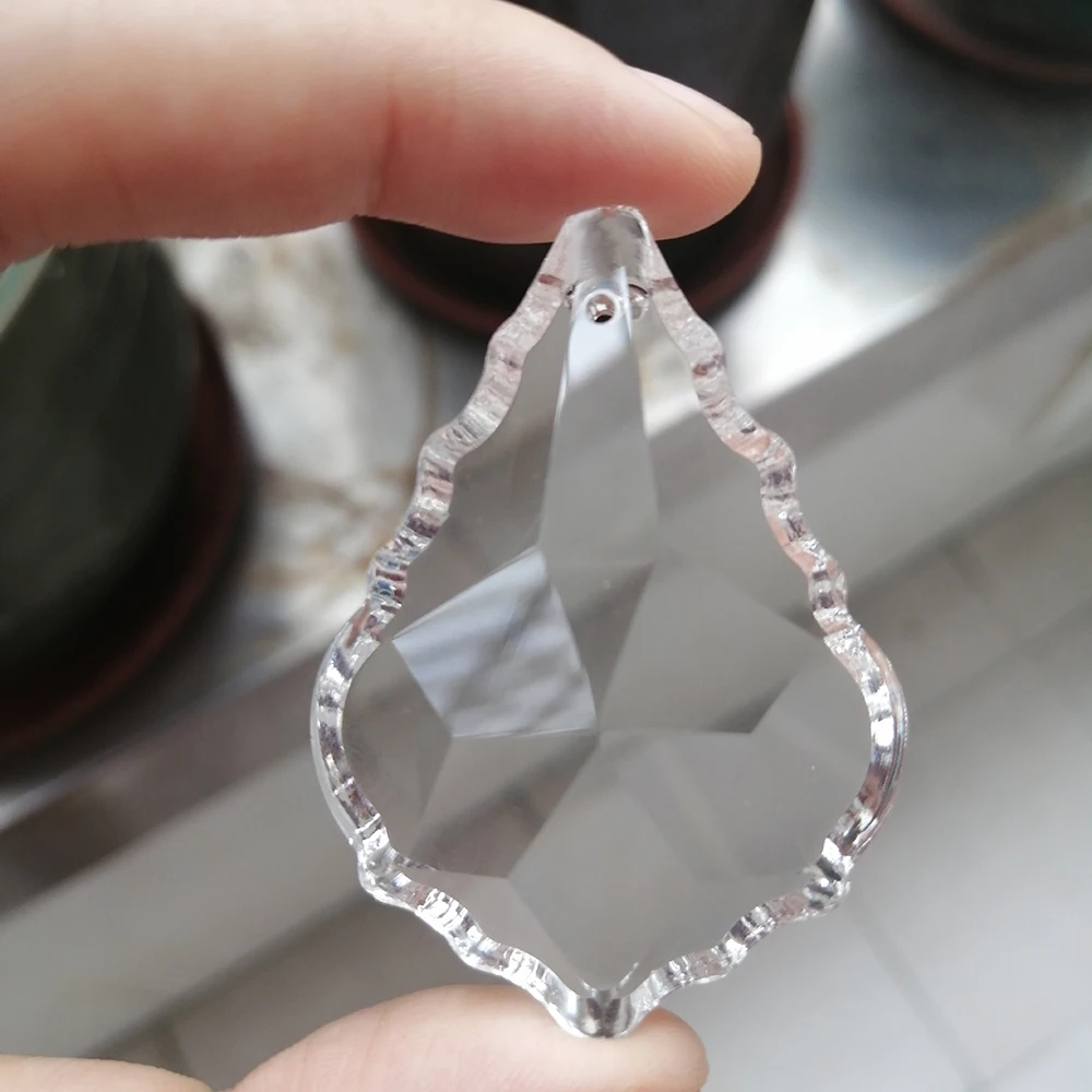 Camal 2pcs 50mm Clear Suncatcher Crystal Faceted Maple Leaf Chandelier Pendant Prism Hanging Ornament Fengshui Lamp Parts crystal sun catcher chandelier crystal drops