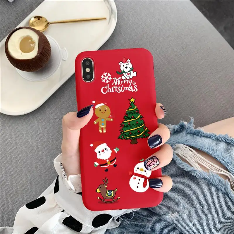 Чехол с рождественским рисунком для Oneplus 7 Pro 6 5T 6T TPU матовый чехол для iPhone 11 Pro XS MAX XR X 8 7 6 6S Plus 5 5S SE - Цвет: katong6