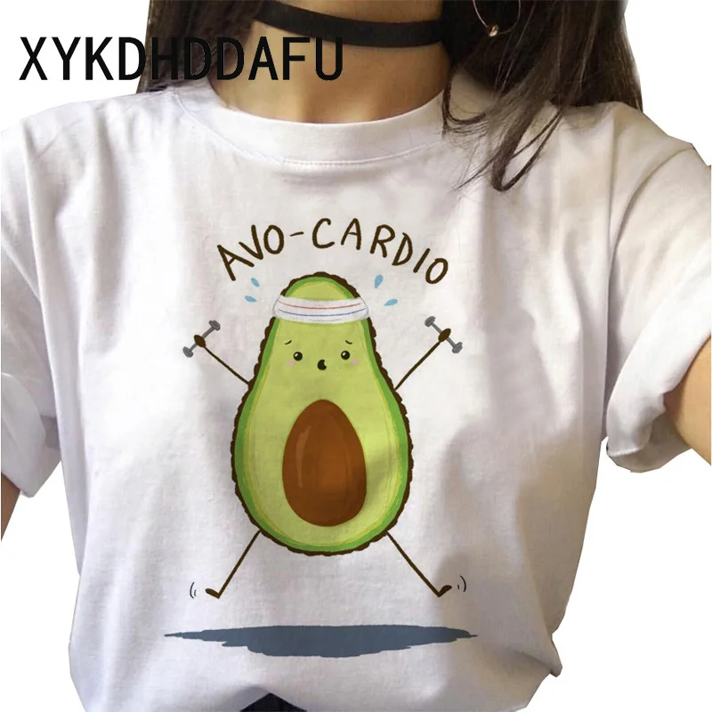 Женская футболка с авокадо 2020 Harajuku Ulzzang Kawaii Смешные повседневные топы Футболка