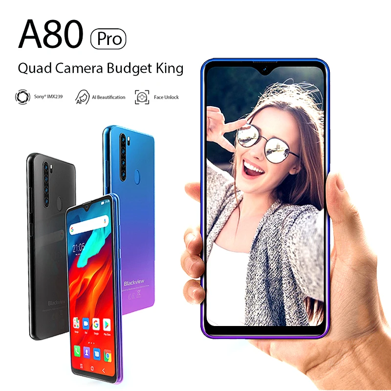 2020 глобальная версия A80 Pro HD Задняя камера восьмиядерный Телефон капля воды экран