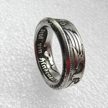 

Germany Silver Coin Ring 5 MARK Silver Plated Coin Ring Handmade In Sizes 7-12