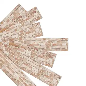 

7PCS 21*100CM 3D Brick Wall Stickers Bedroom Decor Waterproof Self-adhesive Wallpaper For Living Room Kitchen TV Decor Sticker