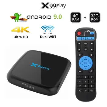 

X99 Play Smart TV Box Android 9.0 4GB 64GB Wireless IPTV Box 4K USB Set Top Box 5G WiFi Play PK H96 MAX