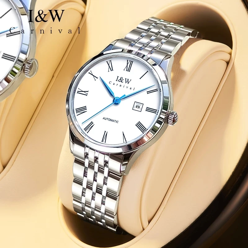 CARNIVAL Brand Luxury Automatic Wrist Watches for Women Ladies Fashion Sapphire Mechanical Wristwatch 30m Waterproof Reloj Mujer