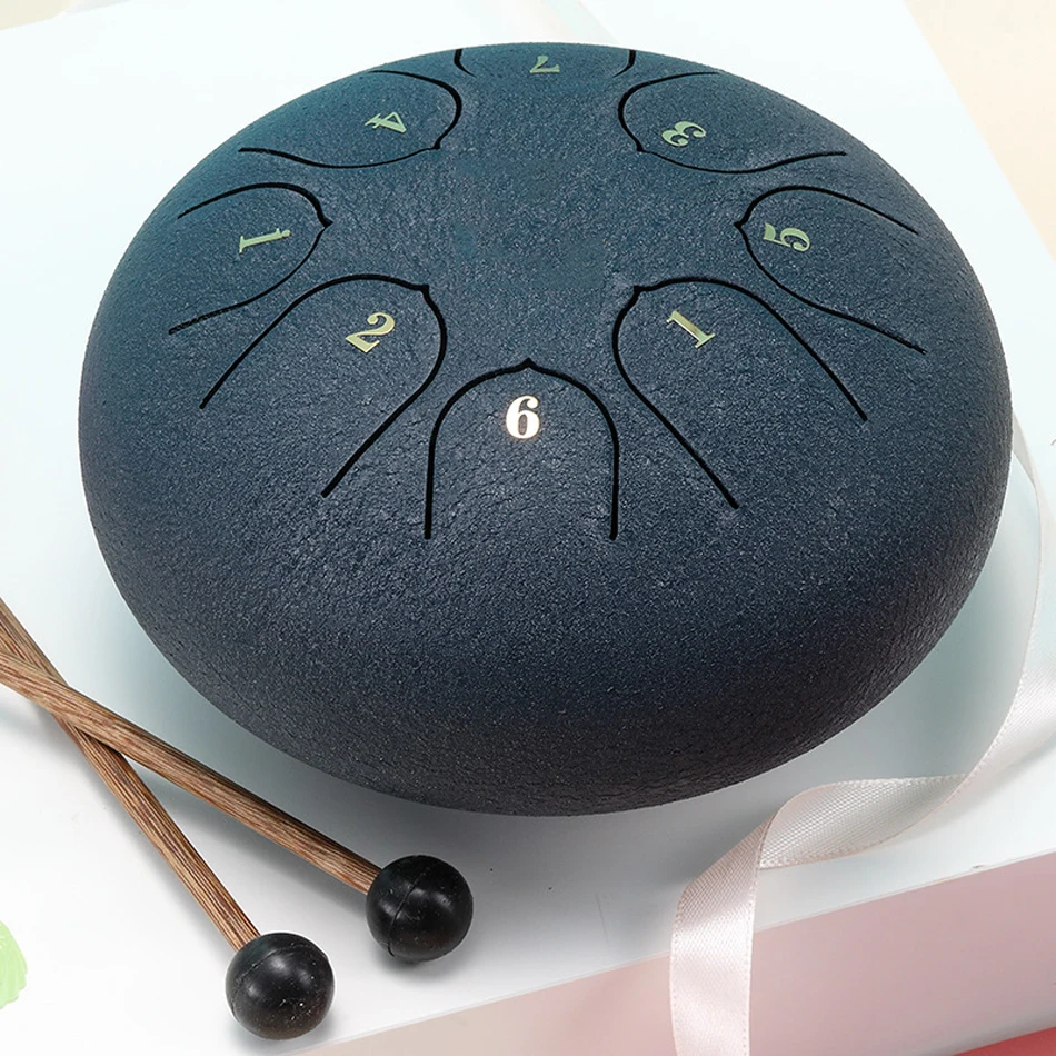 Musical Percussion Instruments Tongue Drum Ethereal Drum 6 Inches Steel Tongue Drum 8 Tones ethereal drum 1Pair Mallets + Storage bag