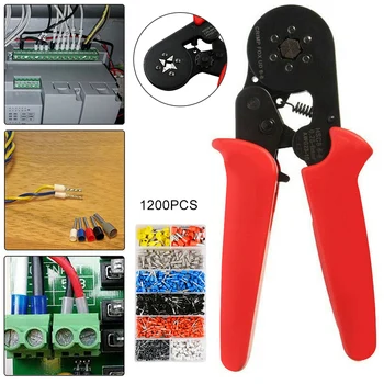 

Ferrule Crimping Tool Self-Adjustable Ratchet Wire Steel Crimping Plier Sturdy Durable with 1200pcs Connectors Terminal