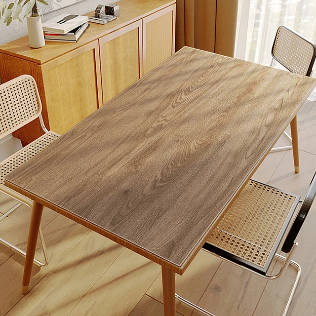 Creative Wood Grain PVC Leather Table Mat, Oil-proof, Heat Resistant,  Rectangular Tablecloth, Custom Dining Table Protector