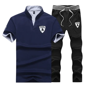 

2020 Tracksuit Men Set Sweatshirt Men Sweat New Brand Spring Winter Fleece 2PCS Stand Collar Fleece Patchwork Casual Hoodie Men