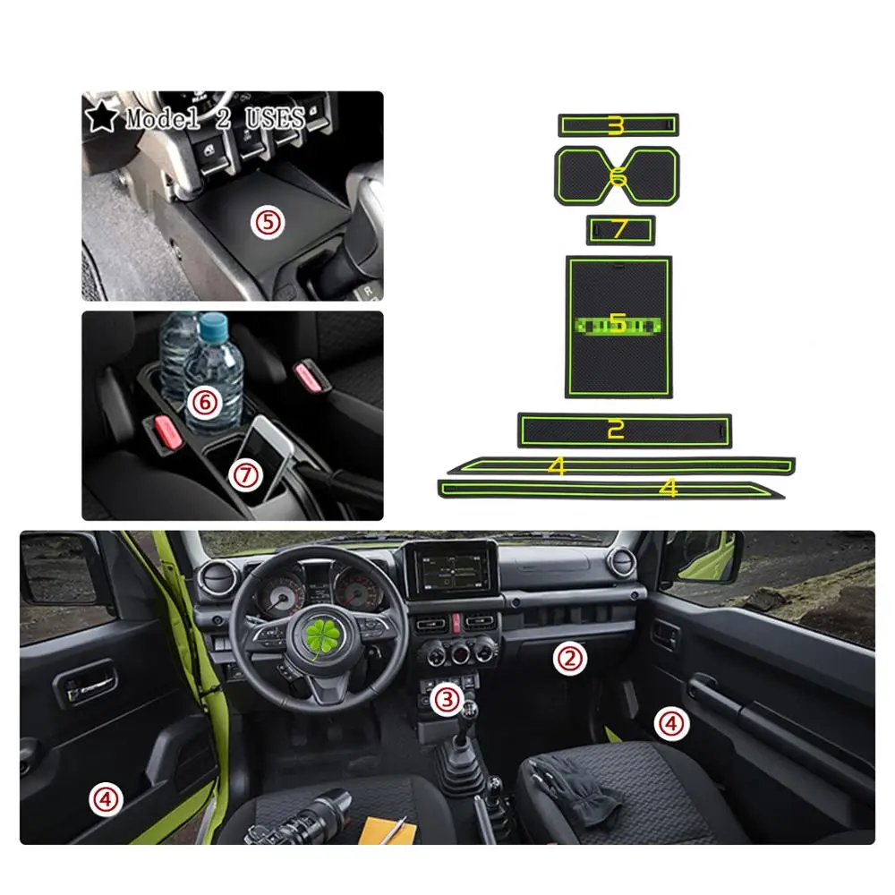 RUIYA автомобильный Противоскользящий gate Игровые Коврики Для Suzuki Jimny Сьерра-JB64 JB7, резиновое уплотнение двери pad Авто аксессуары для интерьера