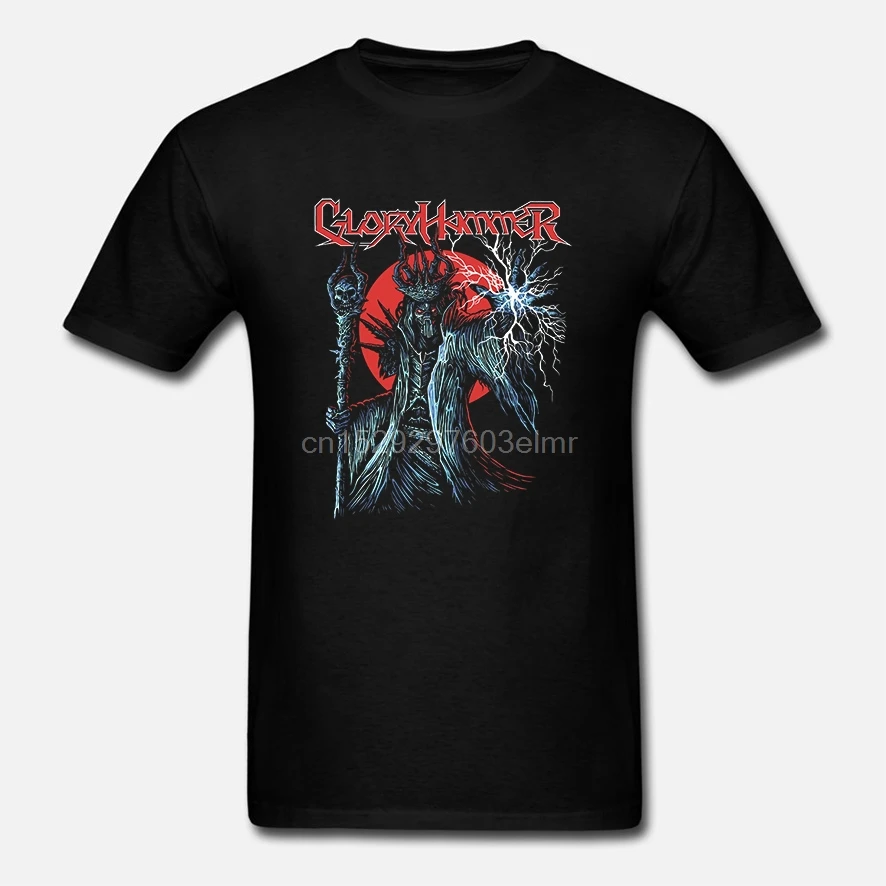 Забавная Мужская футболка белая футболки черная вселенная на огне Gloryhammer |