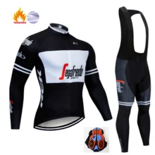 Черно-белый трекинговый велосипед с длинными рукавами, одежда из теплого флиса, Ropa Roupa Invierno, одежда для MTB велосипеда, зимняя одежда для велоспорта