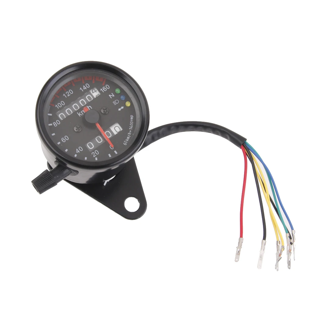 12V Universal Motorcycle Dual Speedometer Odometer With Night Light 160Km/h