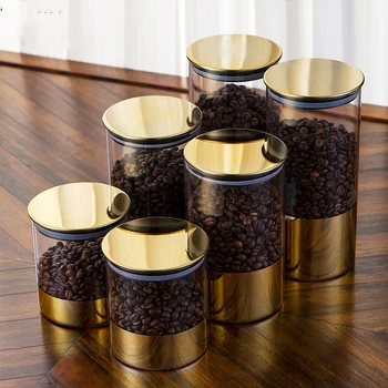 

Household Glass Sealed Jars With Cover Transparent Kitchen Storage Tank Moisture-proof Food Storage Tank European Glass Jars