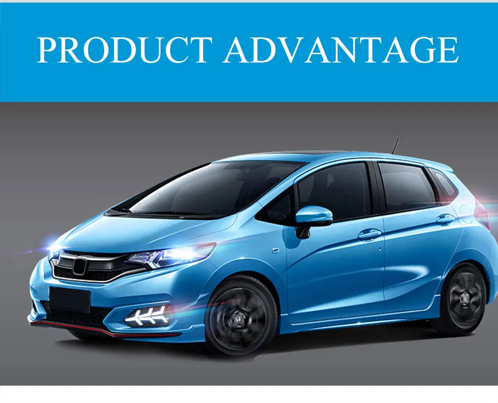 Светодиодный дневные ходовые огни для Honda Fit- высокая яркость светодиодный DRL направляющий светодиодный противотуманный светильник с поворотным сигналом светильник
