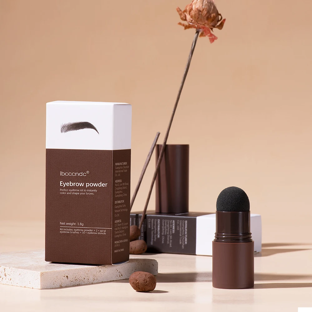 New Eyebrow Stamp Shaping Makeup Waterproof Brow Powder Natrual Eye Eyebrow Stick Hair Line Contour Brown Black 3 Color
