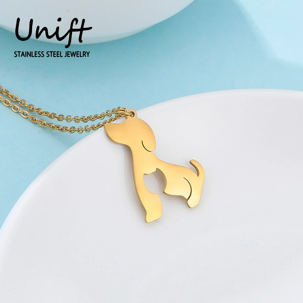 Unift Cat Dog Necklace Choker Stainless Steel Pendant Chain