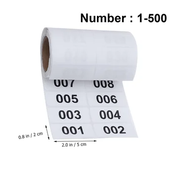 

1-500 Numbers Consecutive Number Labels Inventory Stickers Product Claiming Labels
