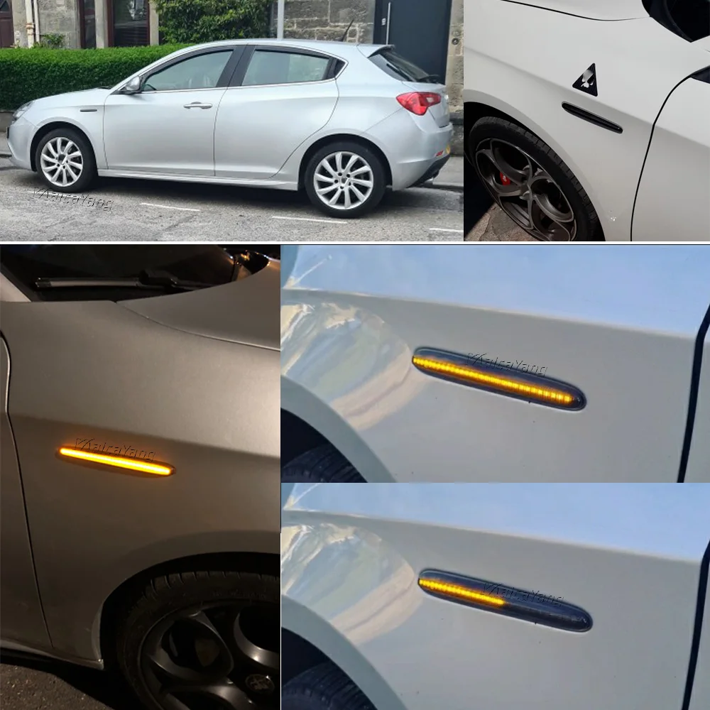 1 Paar dynamische LED Pfeil Seiten markierung Blinker Blinker fließendes Licht fit für Alfa Romeo Giulietta Veloce Ti Sprint 2014-2018 – Detail 15