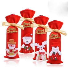 Рождественская бутылка вина Декор набор Санта Клаус Снеговик для бутылки крышка одежда украшения кухни на год рождественский ужин