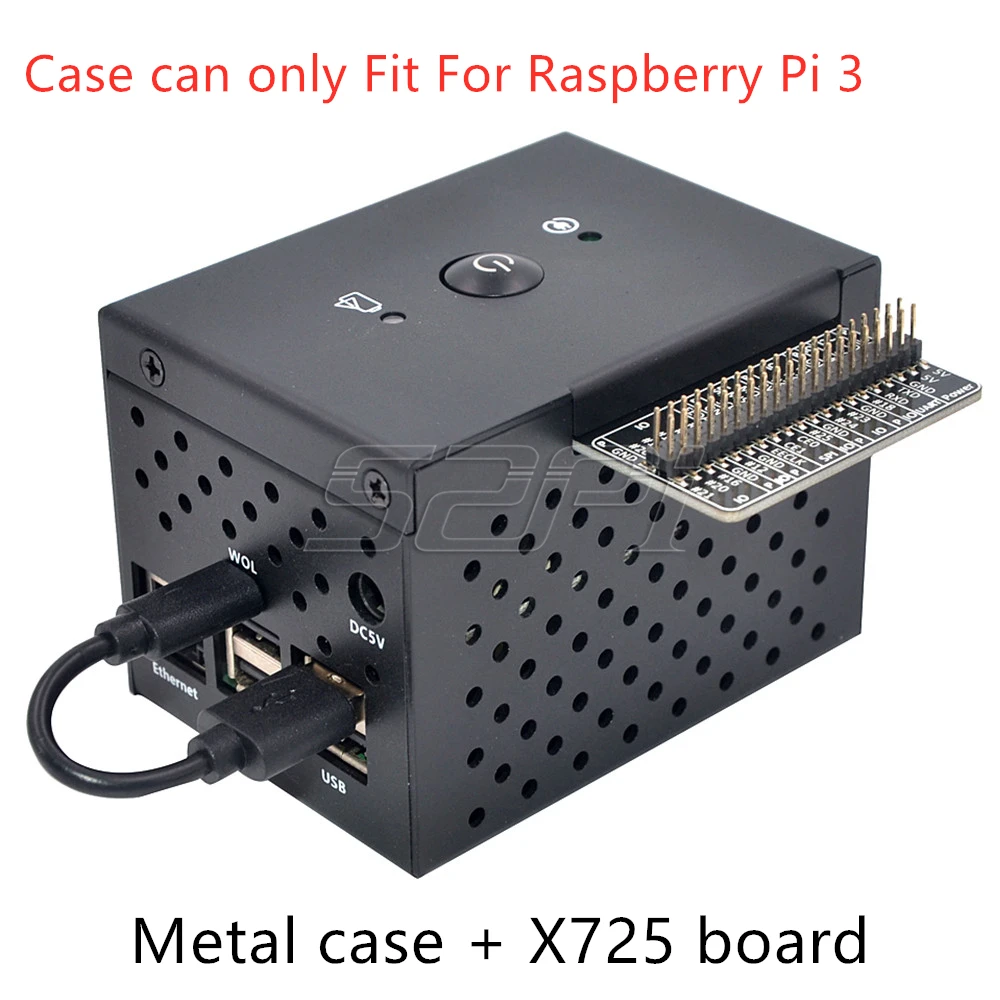 52Pi X725 плата управления питанием и UPS шляпа(18650 мощность) безопасное выключение Алюминиевый Чехол Плата расширения для Raspberry Pi 4 B/3B+/3B - Color: X725 Board and Case