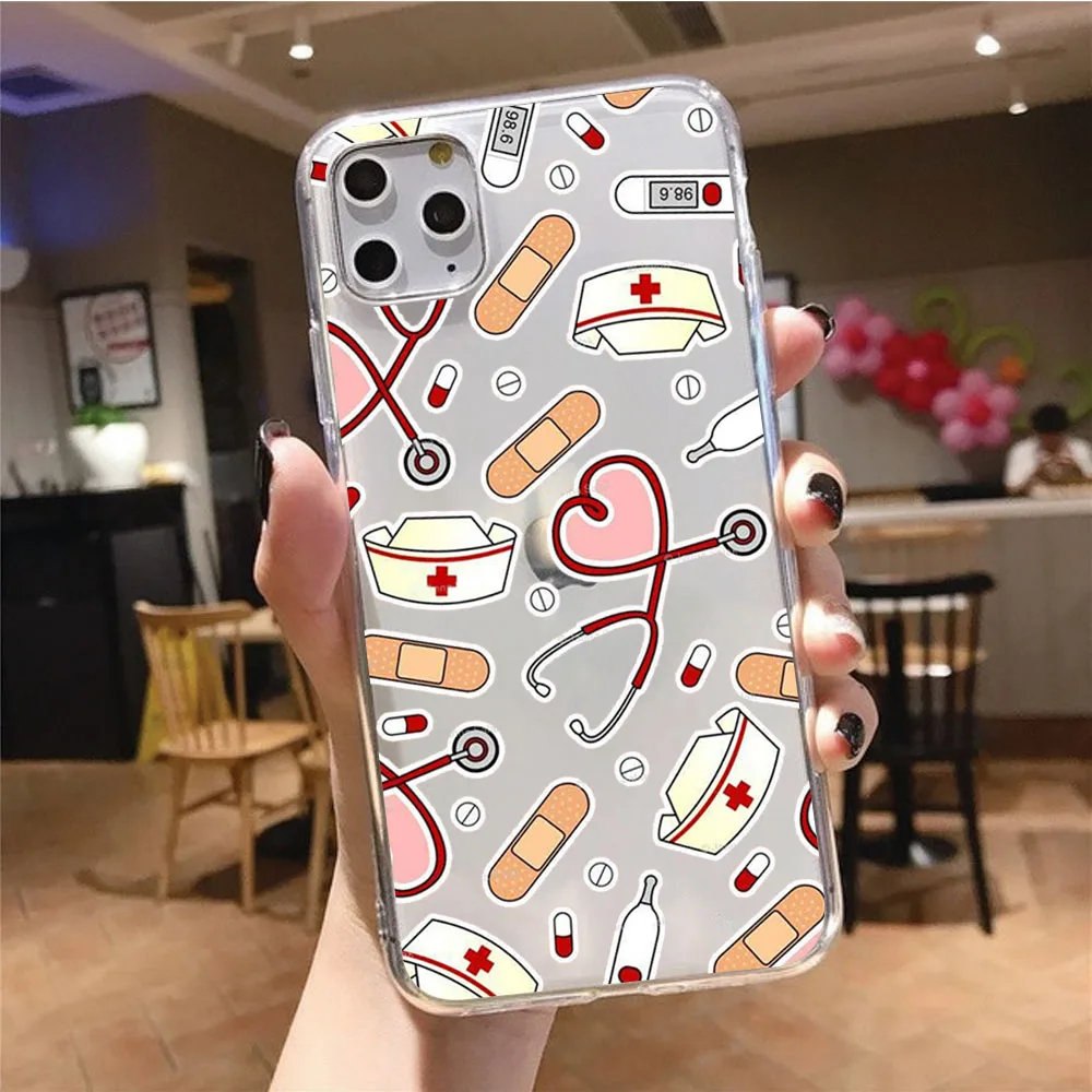 iphone 13 pro clear case Cute Cartoon Medicine Doctor Nurse Phone Case For iphone 13 Pro Max 12mini 12 11 ProMax XS MAX XR SE2 8 7 plus X best cases for iphone 13 pro 