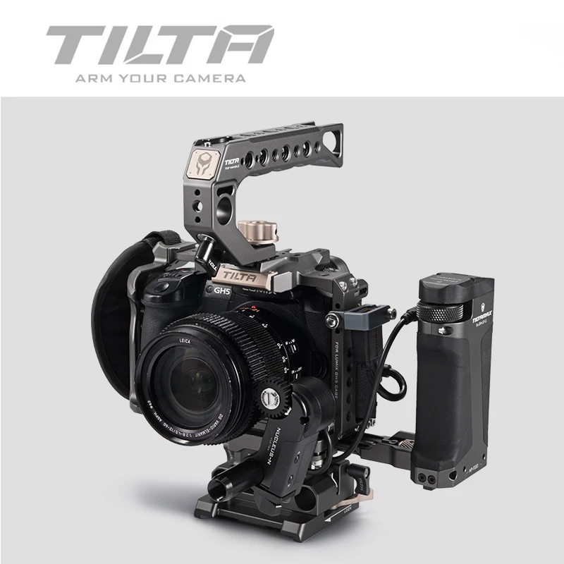 Tilta DSLR Rig camera full Cage FOR Panasonic Lumix GH5 GH5S gh5 rig Kit TA-T37-A-G top handle side