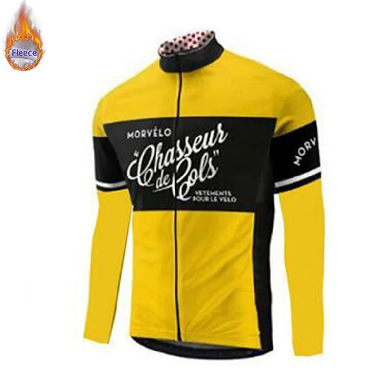 Maillot Ropa Ciclismo Morvelo Зима Велоспорт Джерси pro команда с длинным рукавом набор термо флис мужские гонки MTB велосипед одежда - Цвет: 17