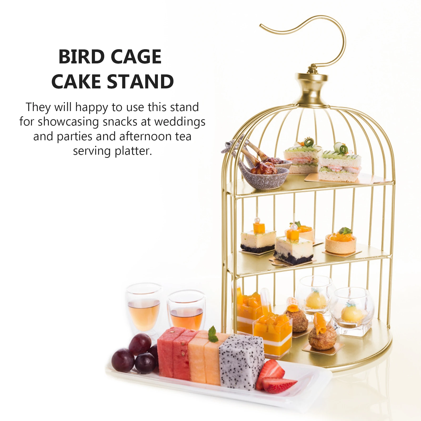 Iron Bird Cage Shaped Dessert Display Stand Table Decor Cake Rack Snack Holder Iron Bird Cage Shaped Dessert Display Stand Table Decor Cake Rack Snack Holder