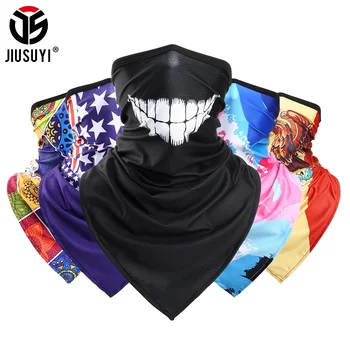 

Skull National Flag Pattern Face Tube Scarf Bandanas Neck Gaiter Cover Breathable Mesh Triangle Scarves Windproof Cool Men Women