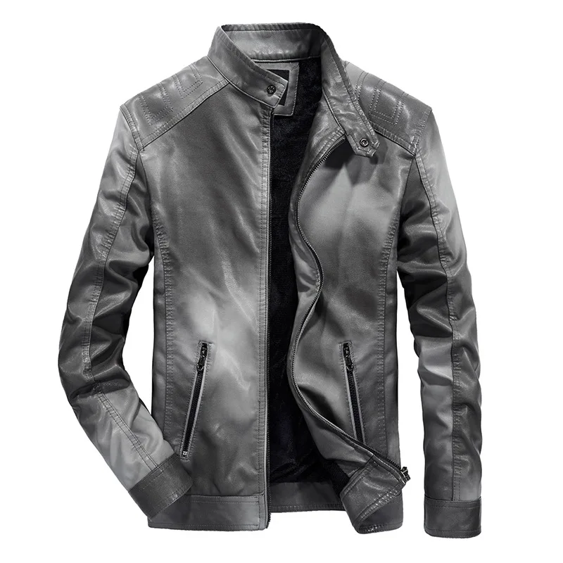 

Men's PU Jackets Coats Autumn Winter Motorcycle Biker Faux Leather Jacket Men Clothes Coats