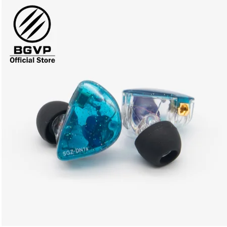 Transparent Blue Аурикулярный hidrido BGVP HIFI DN1S MMCX mcaz desmontable контроллер dinavico de armadura equilibrado IEMs resina Shell Multic - Цвет: Transparent Blue
