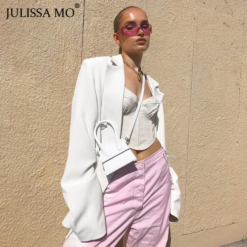 Julissa mo шикарные двубортные блейзеры и куртки женские Зимние Повседневные блейзеры с длинным рукавом офисные женские свободные пальто