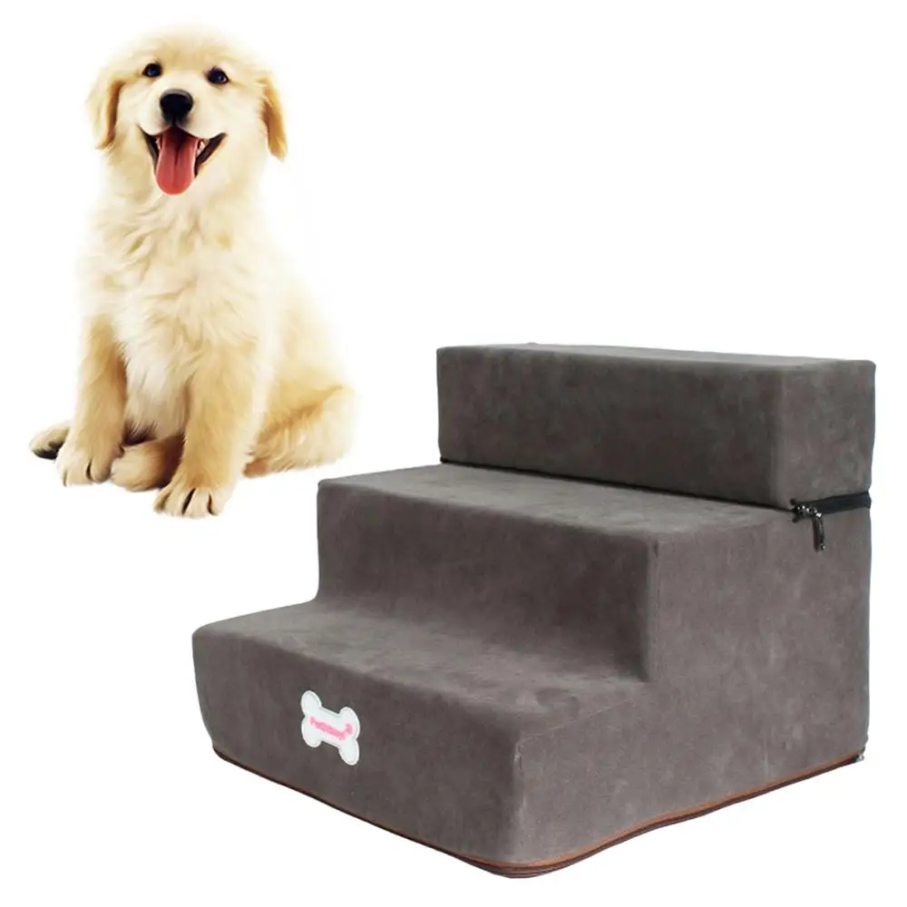 3 Steps Antislip Sponge Pet Stairs Miniature Dog Breathable Mesh Foldable Pet Bed Climbing