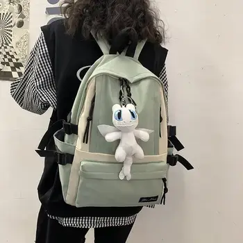 

Nylon Patchwork Cute Backpack For School Girls Bookbag Unisex Travel Men Women Laptop Bag Over The Shoulder 2020 Tourist