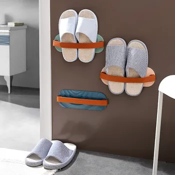 

2PC Wall-Mounted Shoe Rack Storage Rack Adhesive Household Slippers Holder