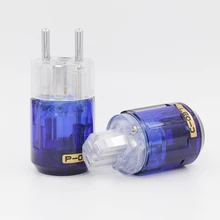 

High Quality Pair P-037E +C037 Rhodium Plated EU Power plug IEC Connecter DIY Cable Schuko power cord plug