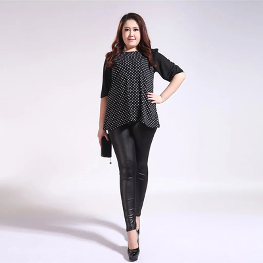 Fashion Leggings Women Spring Autumn Imitation Leather Pants Extra Large Size Leggings Trousers Women's Clothing Drop Shipping