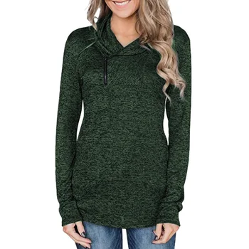 

Slim Pullover Home Women Sweatshirt Zipper Office Long Sleeve Daily Casual Polyester Soft Outwear Solid Color Shopping