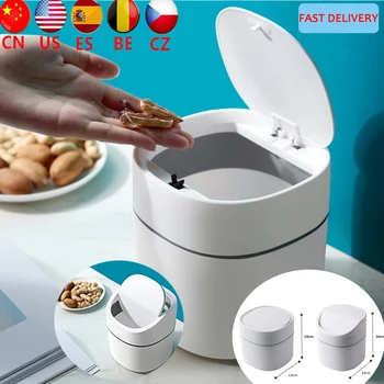 

Mini Desktop Multifunctional Trash Can Home Car Storage Bucket Accessories With Lid Garbage Bin Nordic Style Living Room Office
