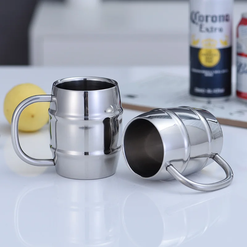 450ml Stainless Steel Beer Cup Mugs Outdoor Camping Western Tea Coffee With Handle Insulated Portable Water Drinkware | Дом и сад