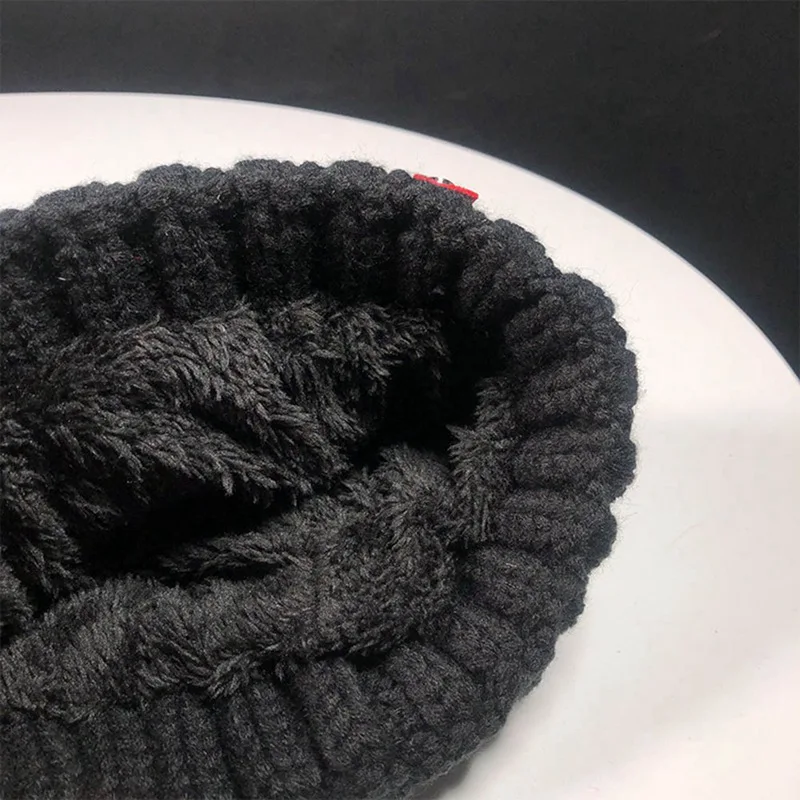 Женская шапка, кашемировая шапка-рога, шапка Skully, трендовая, теплая, не сужающаяся книзу, мягкая, эластичная, вязаная, шлёпанцы, зимние шапки бини