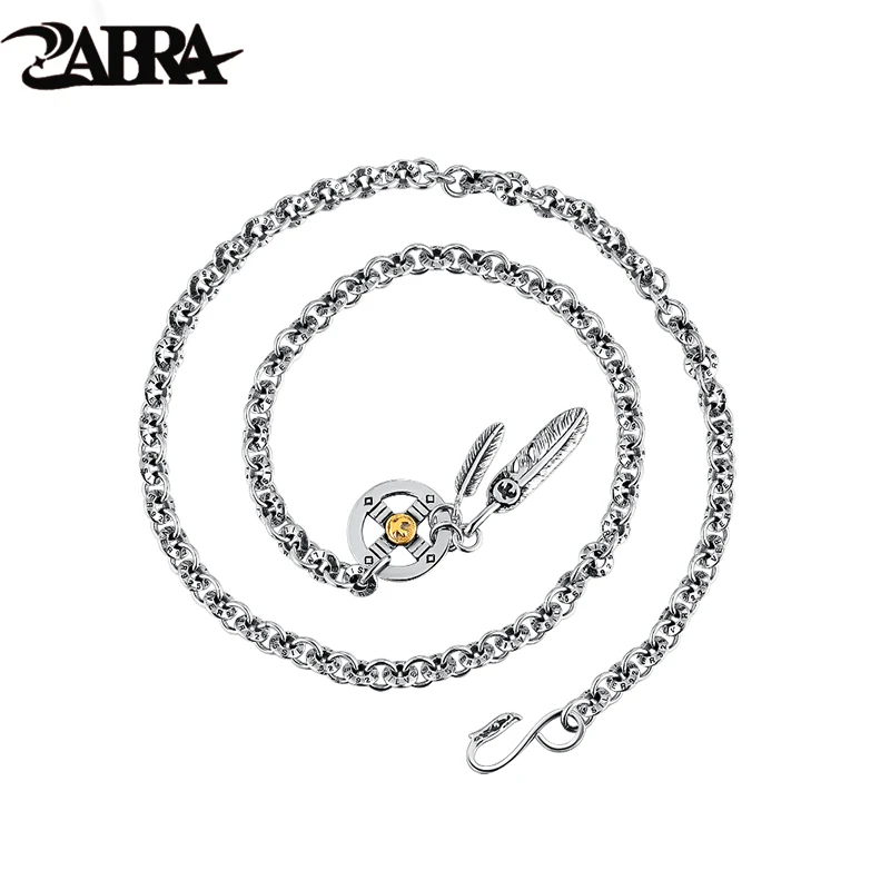 ZABRA 925 пробы серебро Летающий орел перо ожерелье для мужчин женщин байкер День
