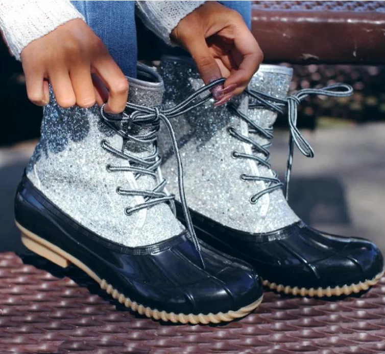 

2019 Autumn And Winter New Style WOMEN'S Shoes Hot Selling Short Boots Ankle Boots Rain Boots Sequin round-Toe Boots