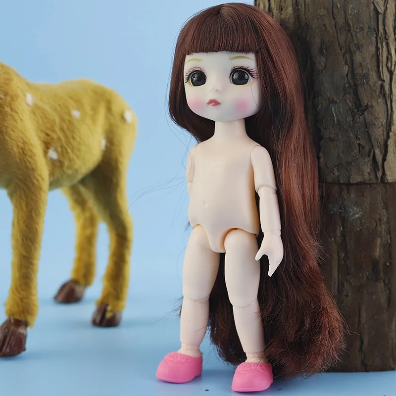 16 см BJD кукла красивая принцесса кукла Детские куклы аксессуары 3D глаза 13 суставов подвижное обнаженное тело DIY волосы куклы игрушки для девочек - Цвет: 01