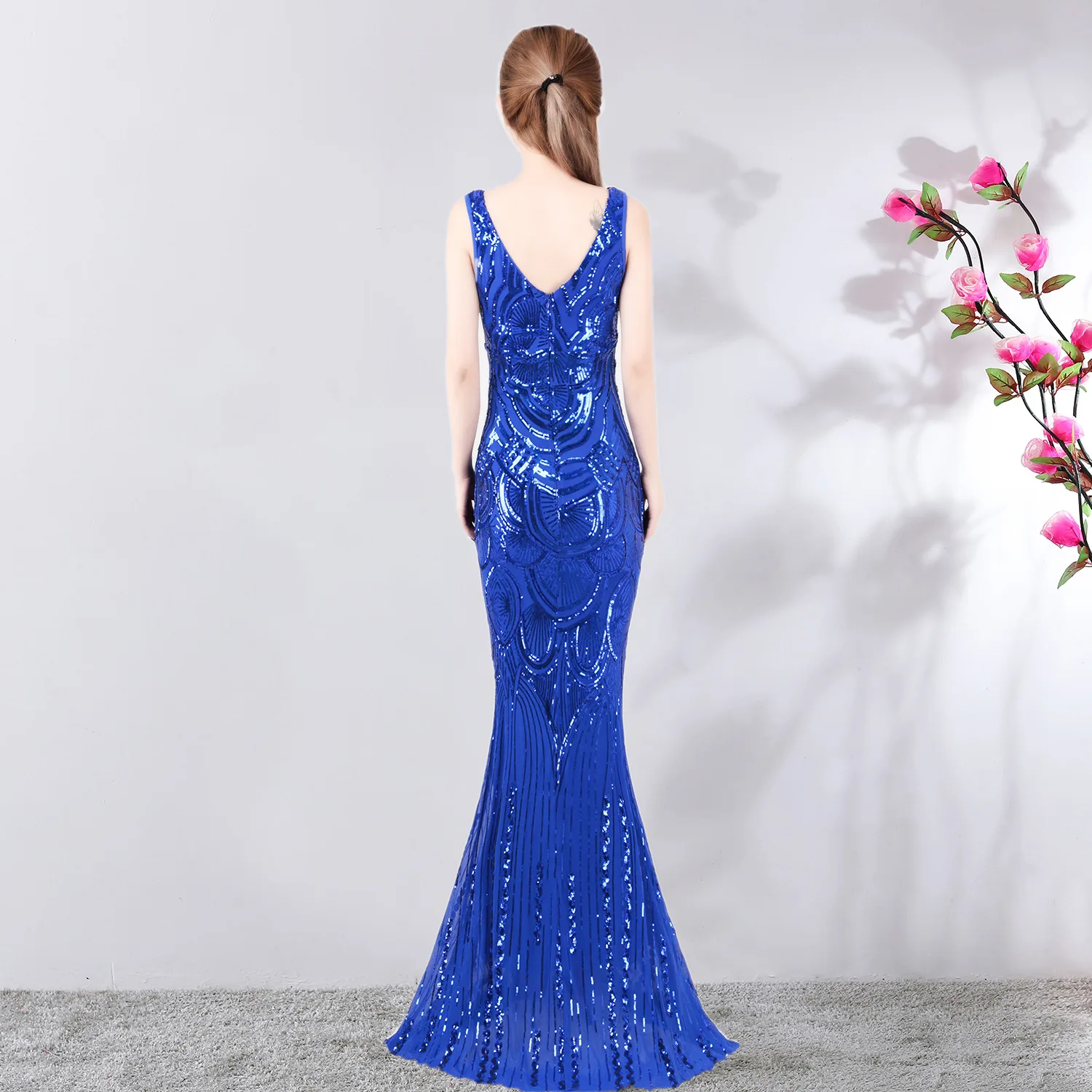 Черное сексуальное вечернее платье, vestidos, газовое поле, королева, для банкета, элегантные, рыбий хвост, для похудения, вечерние, темперамент, длинное сексуальное платье, юбка