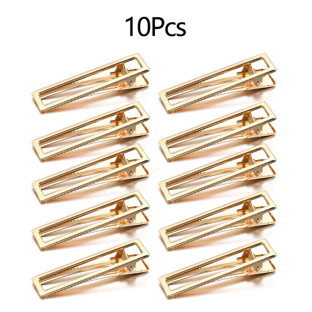 Barrettes Silicone Molds Metal Geometric Hair Clips Epoxy Resin Mold For DIY Resin Hairpin Crafts Jewelry Making Accessorires Gold2 10Pcs