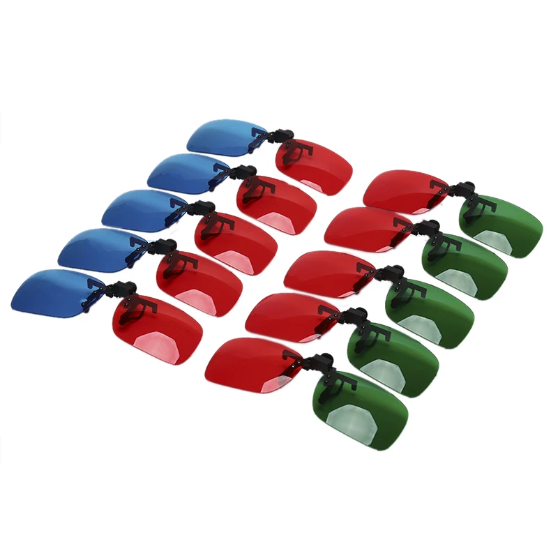Tanio 2x czerwone i cyjanowe okulary pasują do większości okulary