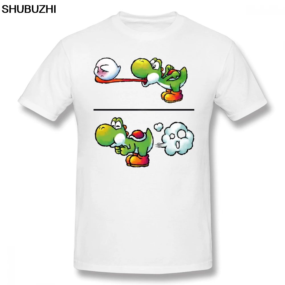 Футболка Super Smash Bros, Farting Yoshi, 100 хлопок, модная мужская футболка, 6xl, Милая футболка с коротким рукавом и принтом